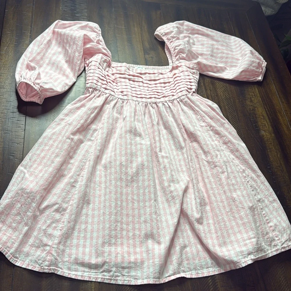 Blue Rain Pink Gingham Dress‎ size Small Cotton - Picture 4 of 9